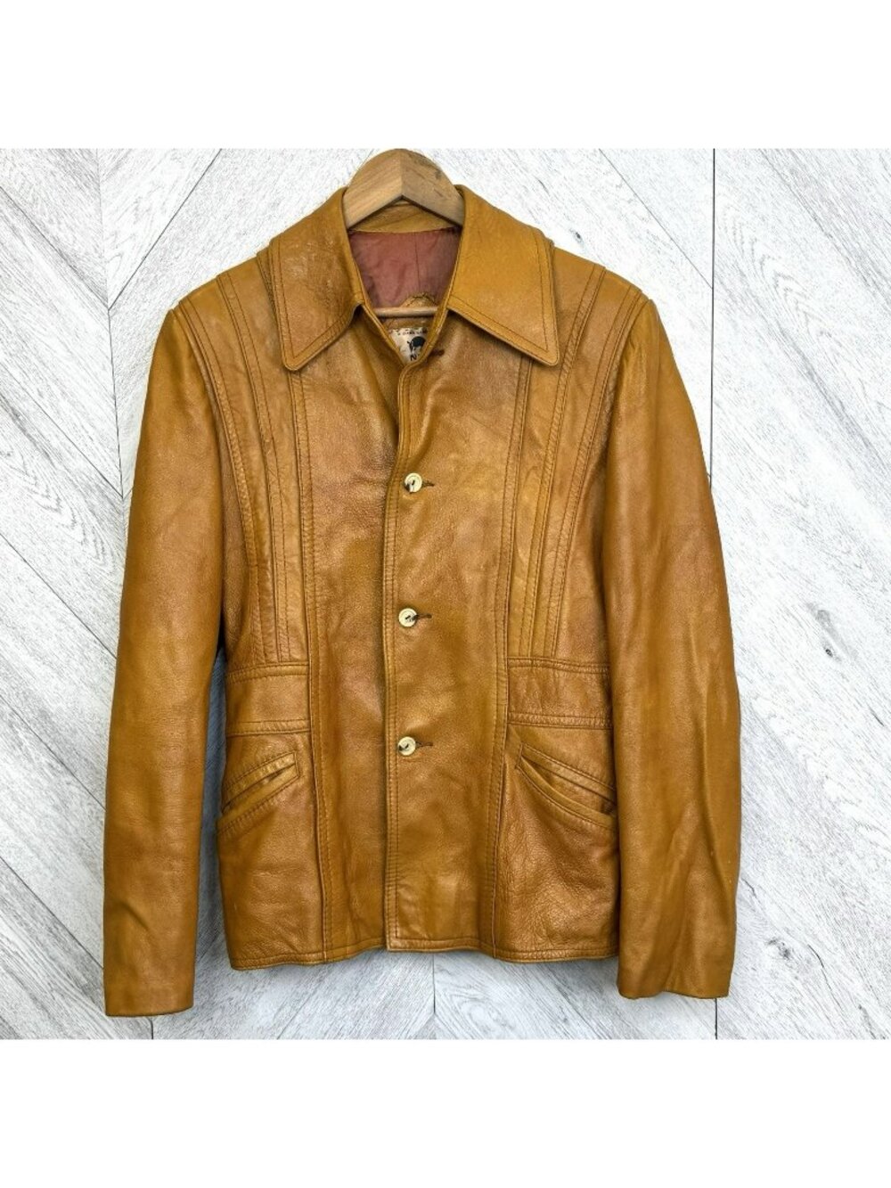 VTG 70s NETO Diana Carey Leather Jacket Mens Large Western Rockabilly Hipster